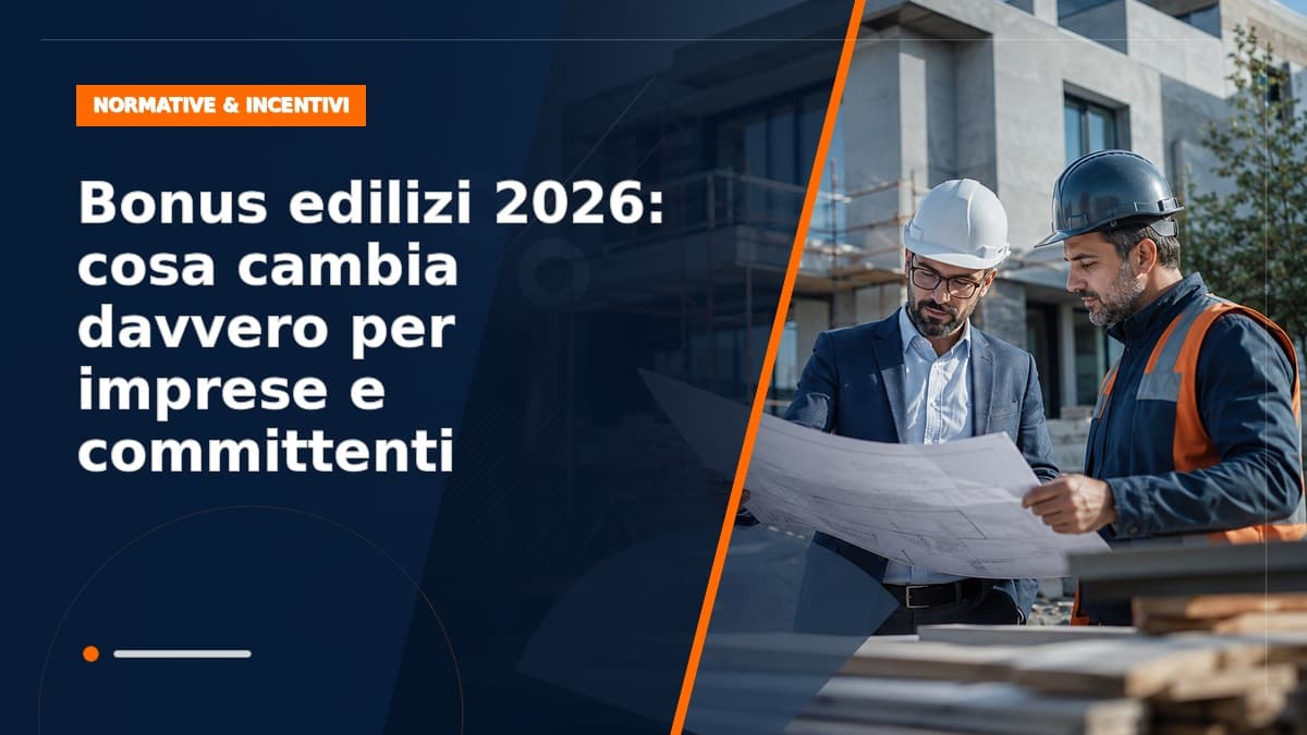 Bonus edilizi 2026: cosa cambia davvero per imprese e committenti