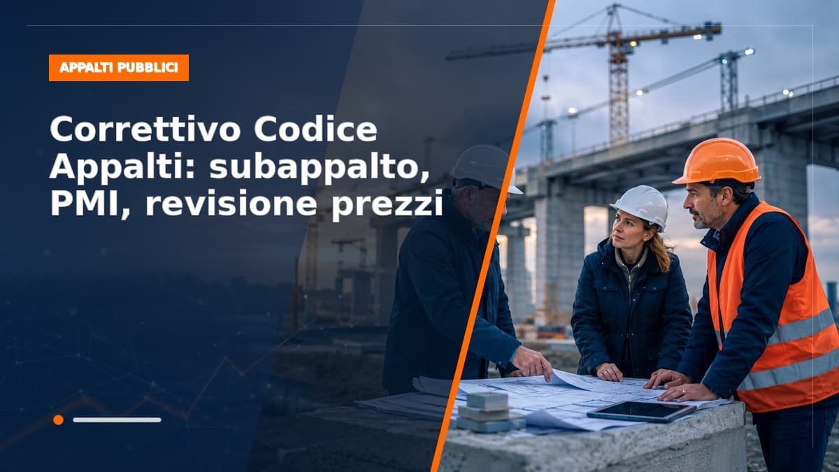 Correttivo Codice Appalti: subappalto, PMI e revisione prezzi