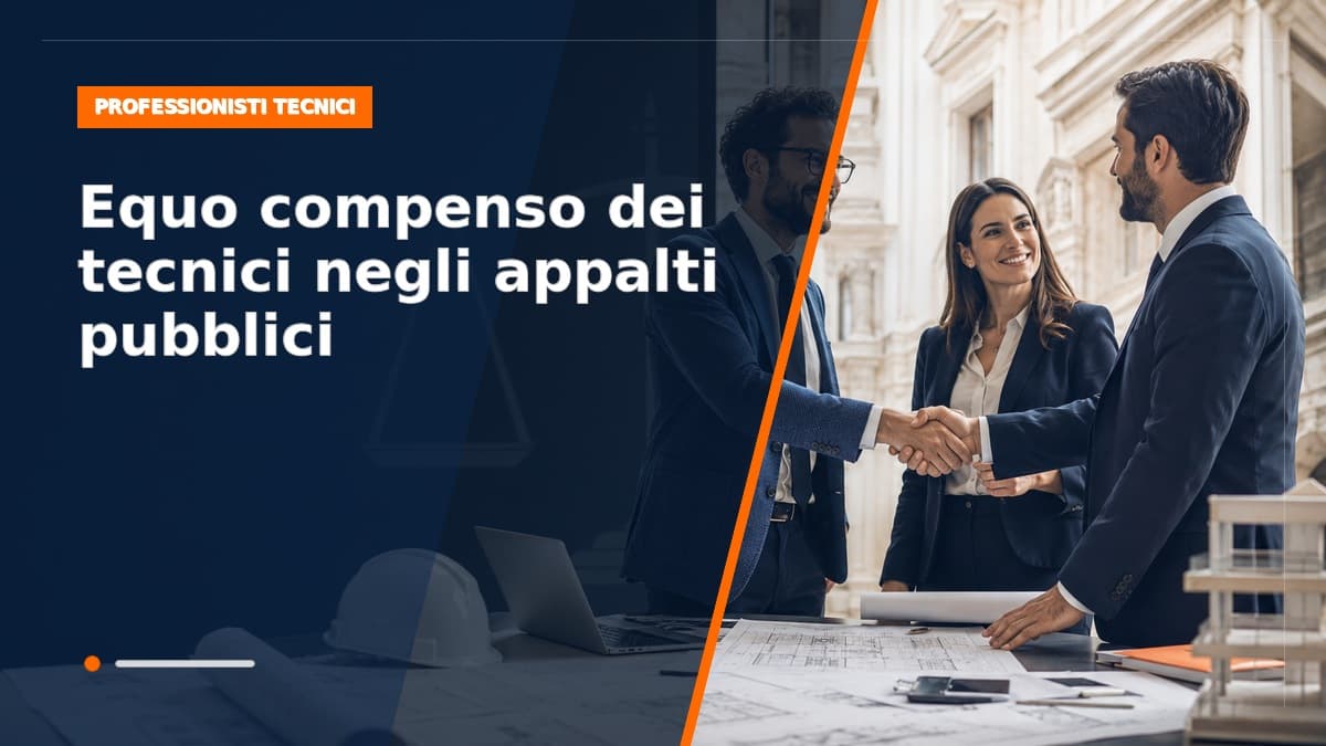 Equo compenso dei tecnici negli appalti pubblici: come funziona