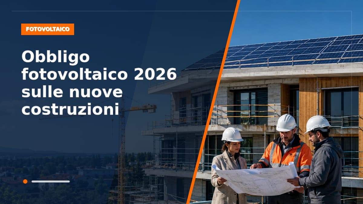 Obbligo fotovoltaico 2026 sulle nuove costruzioni: come funziona
