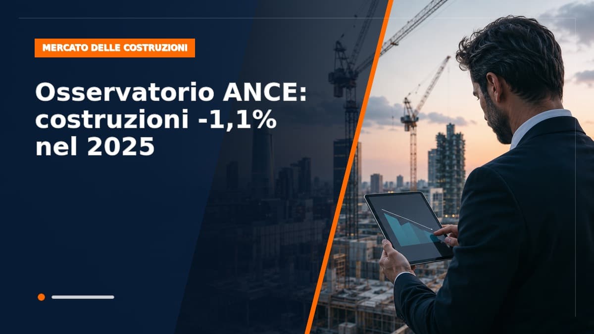 Osservatorio ANCE: costruzioni a -1,1% nel 2025, rimbalzo atteso nel 2026