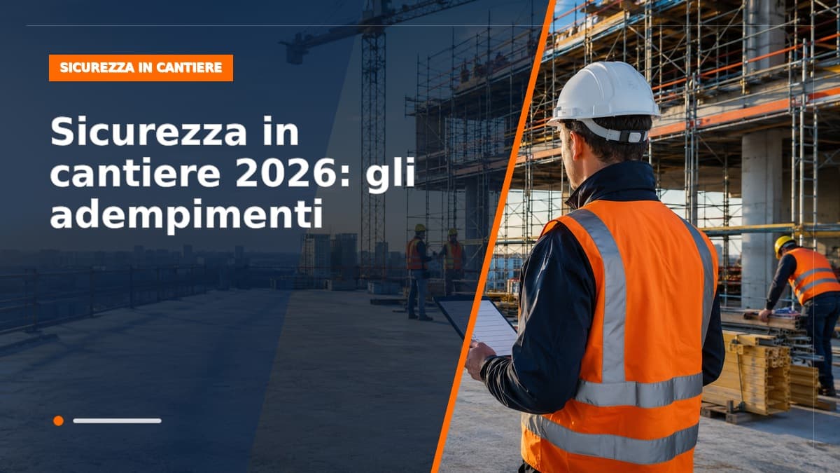 Sicurezza in cantiere 2026: gli adempimenti da non sbagliare